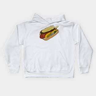 Chicago style hotdog Kids Hoodie